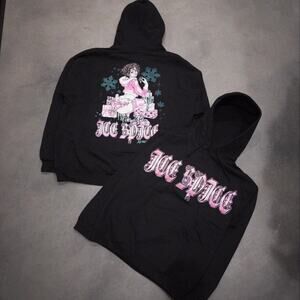 Ice Spice Black and Pink Winter Hoodie! Size Small